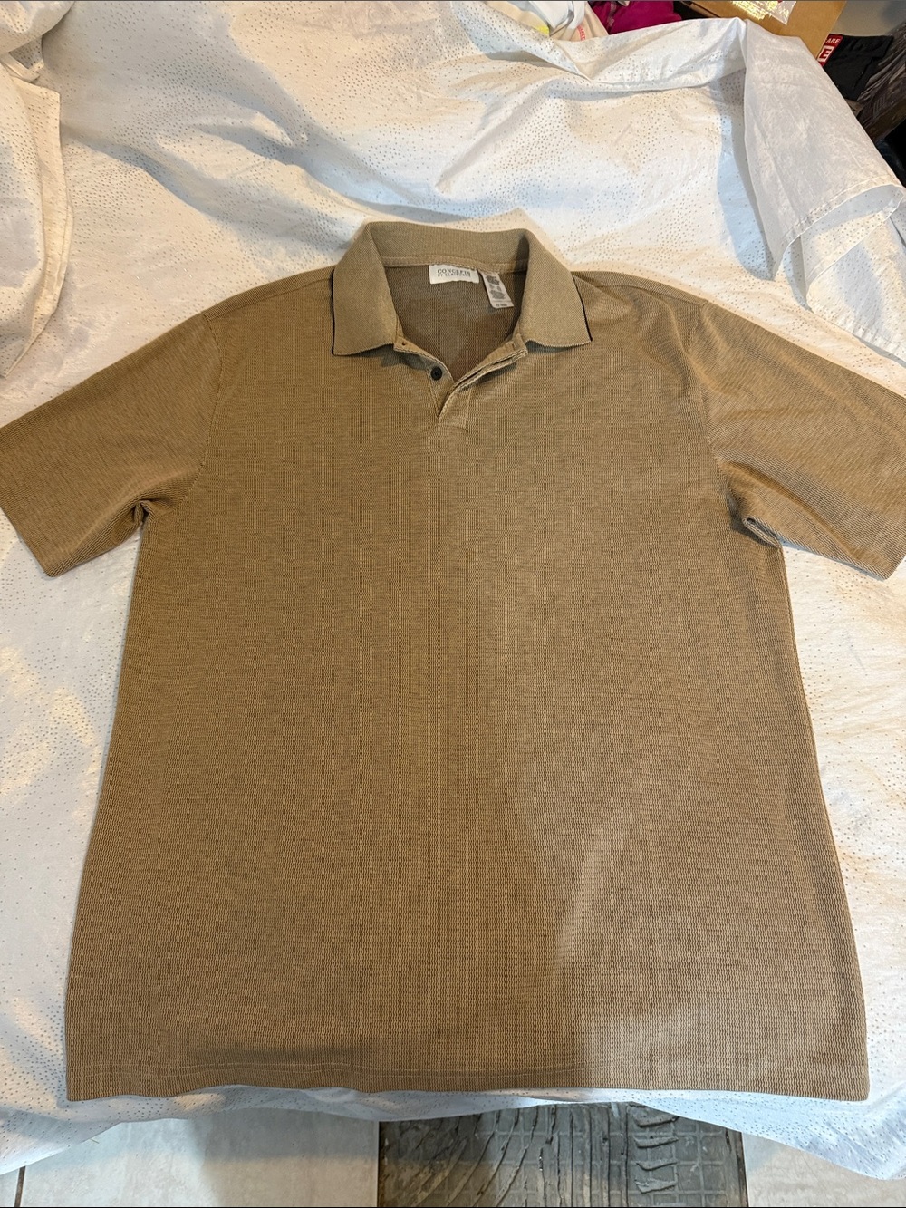 Concept by Claiborne Classic Men's Polo Shirt in Khaki Brown size XL